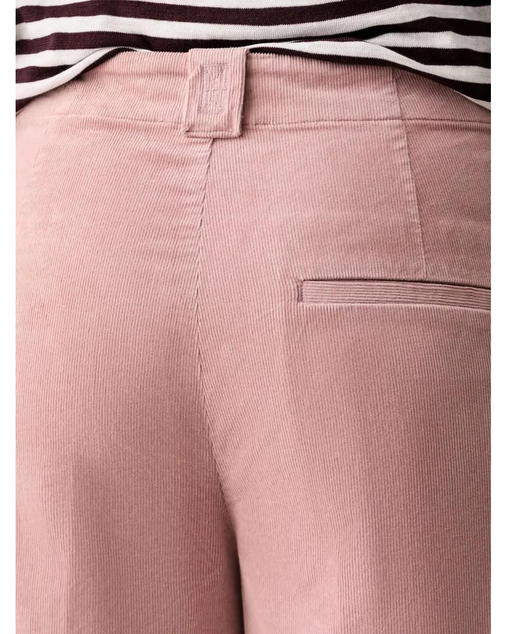 Marc O' Polo Pink Corduroy-Texture Belt-Loop Trousers