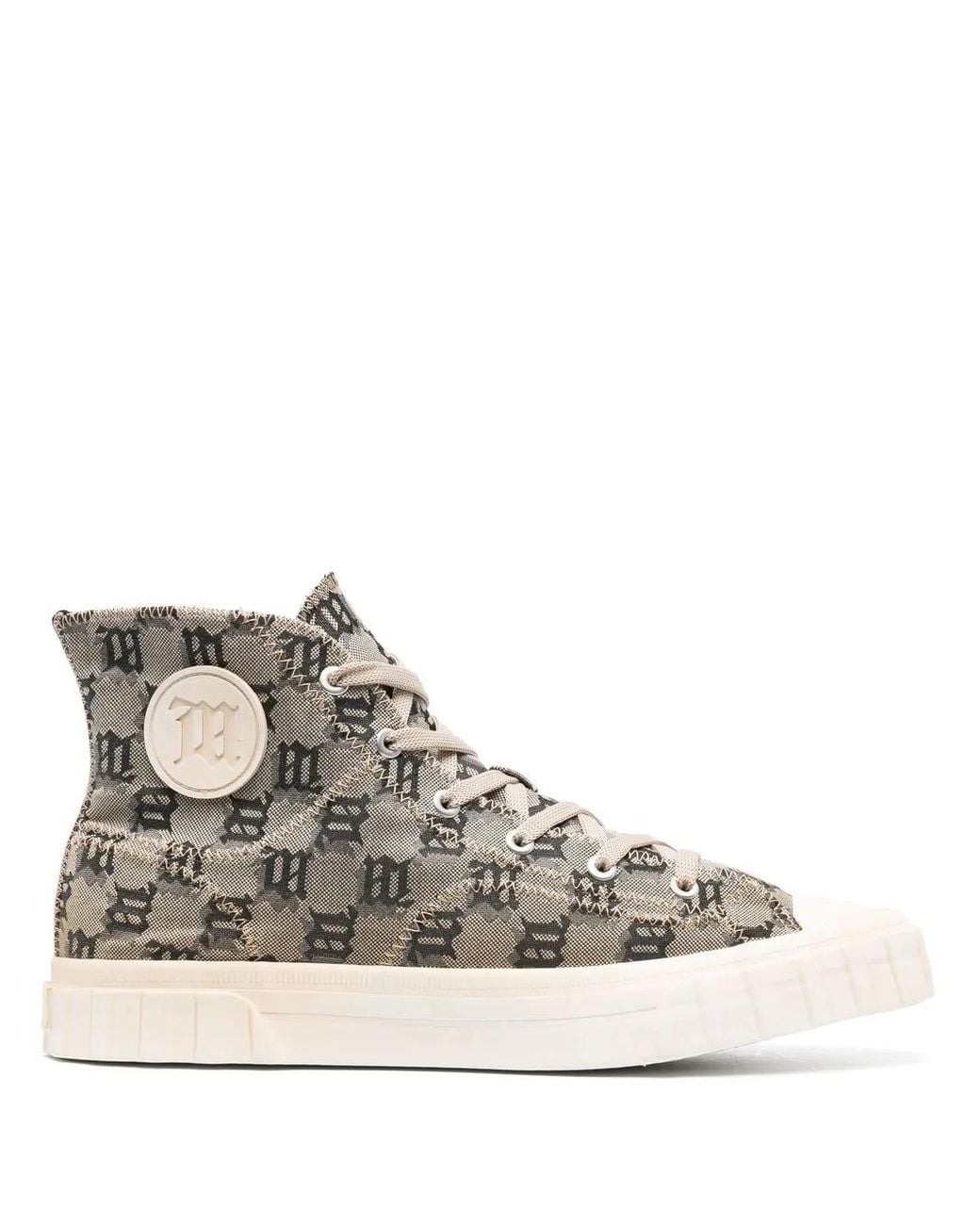 M I S B H V Natural Monogram High-Top Sneakers for men