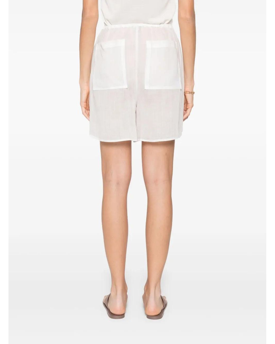 Totême White Summer Shorts