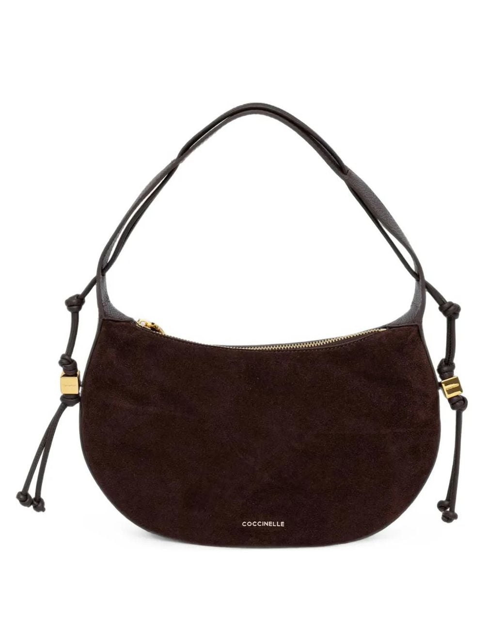 Coccinelle Brown Small Thess Suede Tote Bag