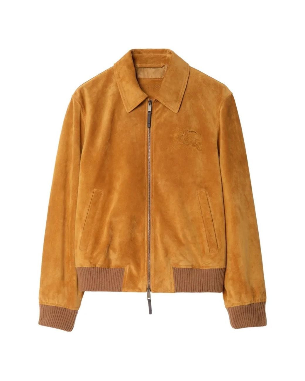 Burberry Orange Suede Harrington Jacket for men
