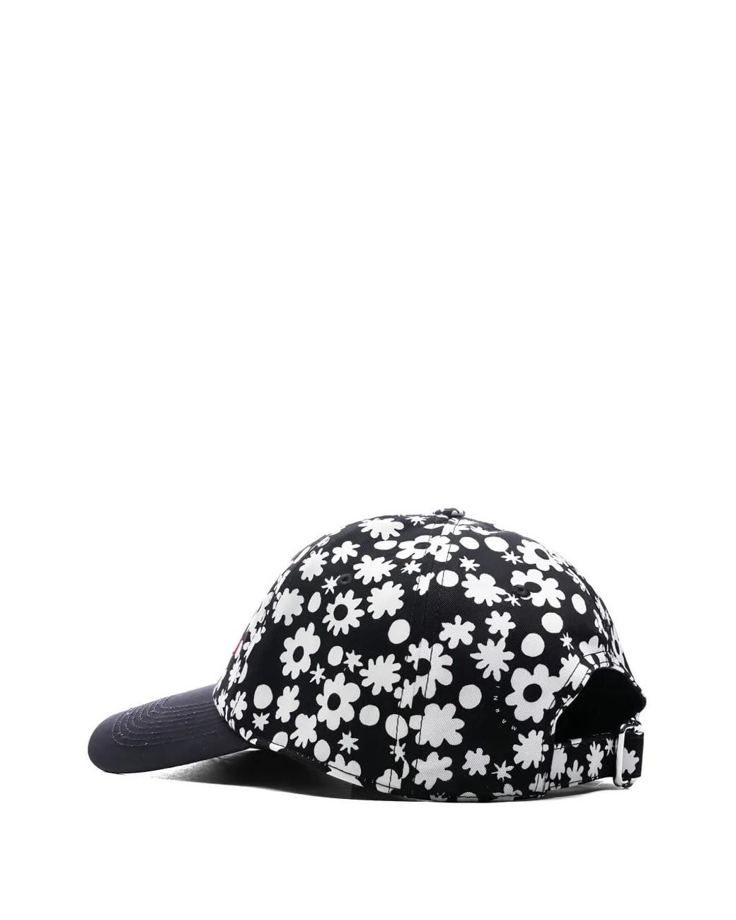 Marni Black Floral-Print Baseball Cap for men
