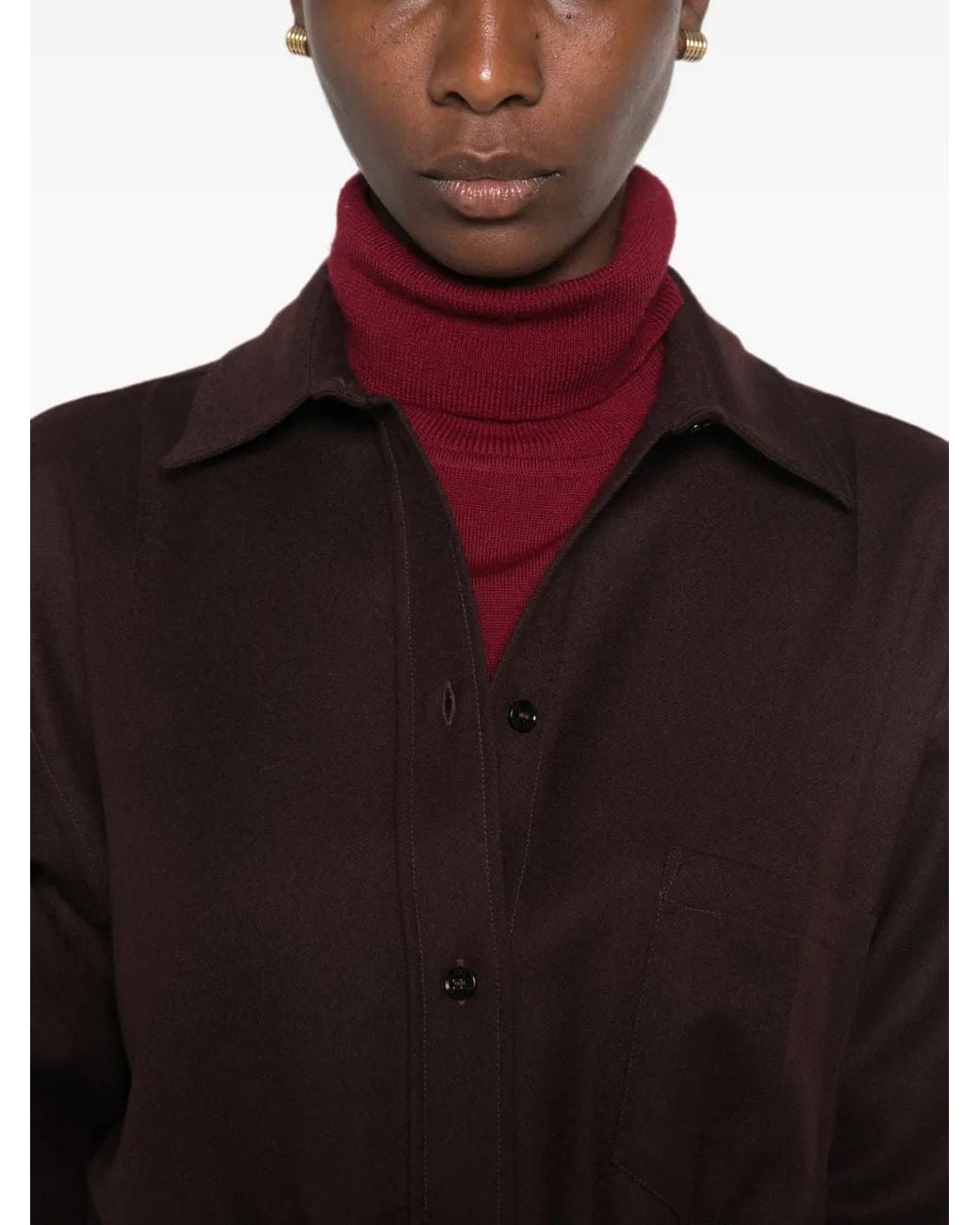 Victoria Beckham Purple Button-Down Shirt