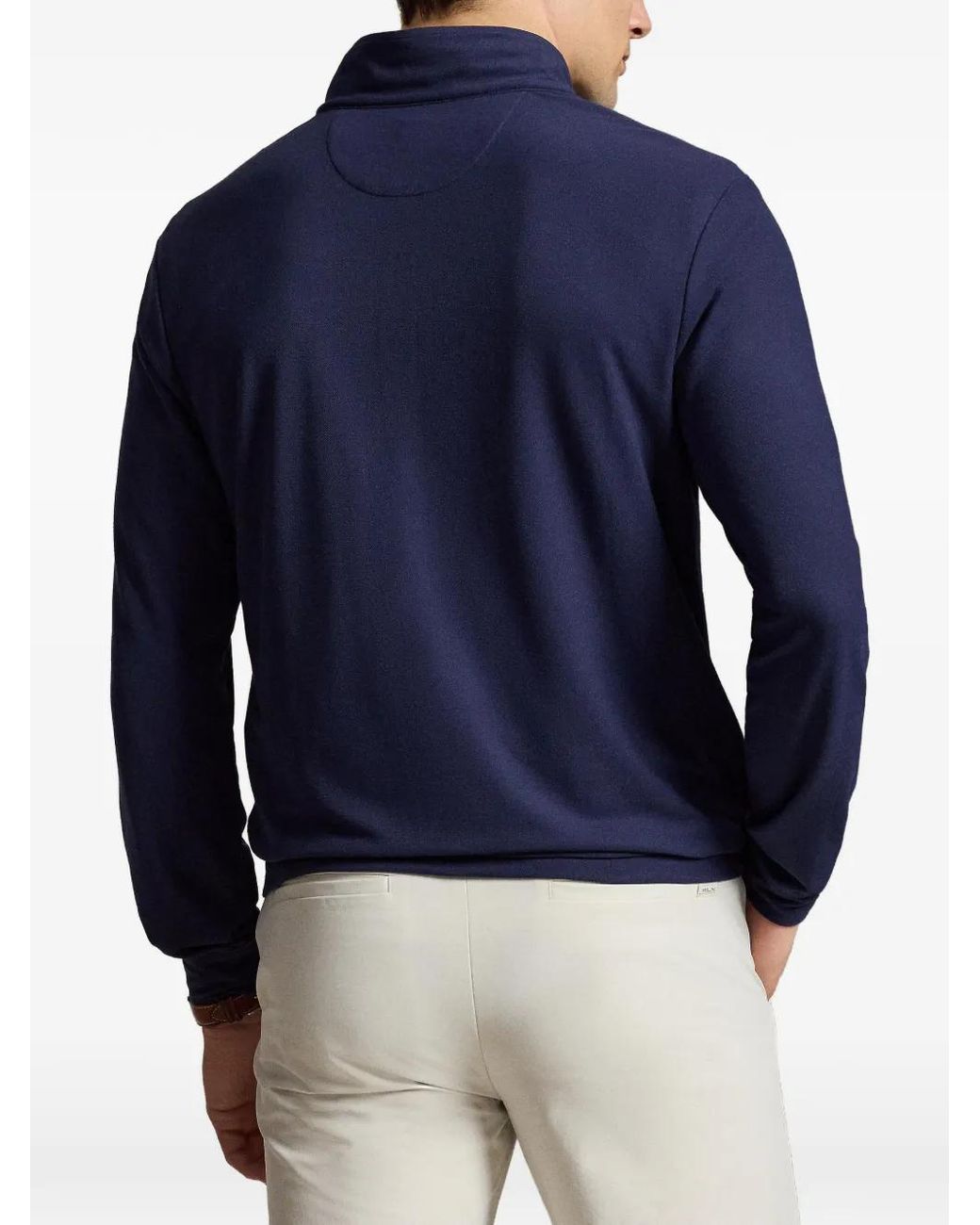 Ralph Lauren Blue Polo Pony Half-Zip Sweater for men