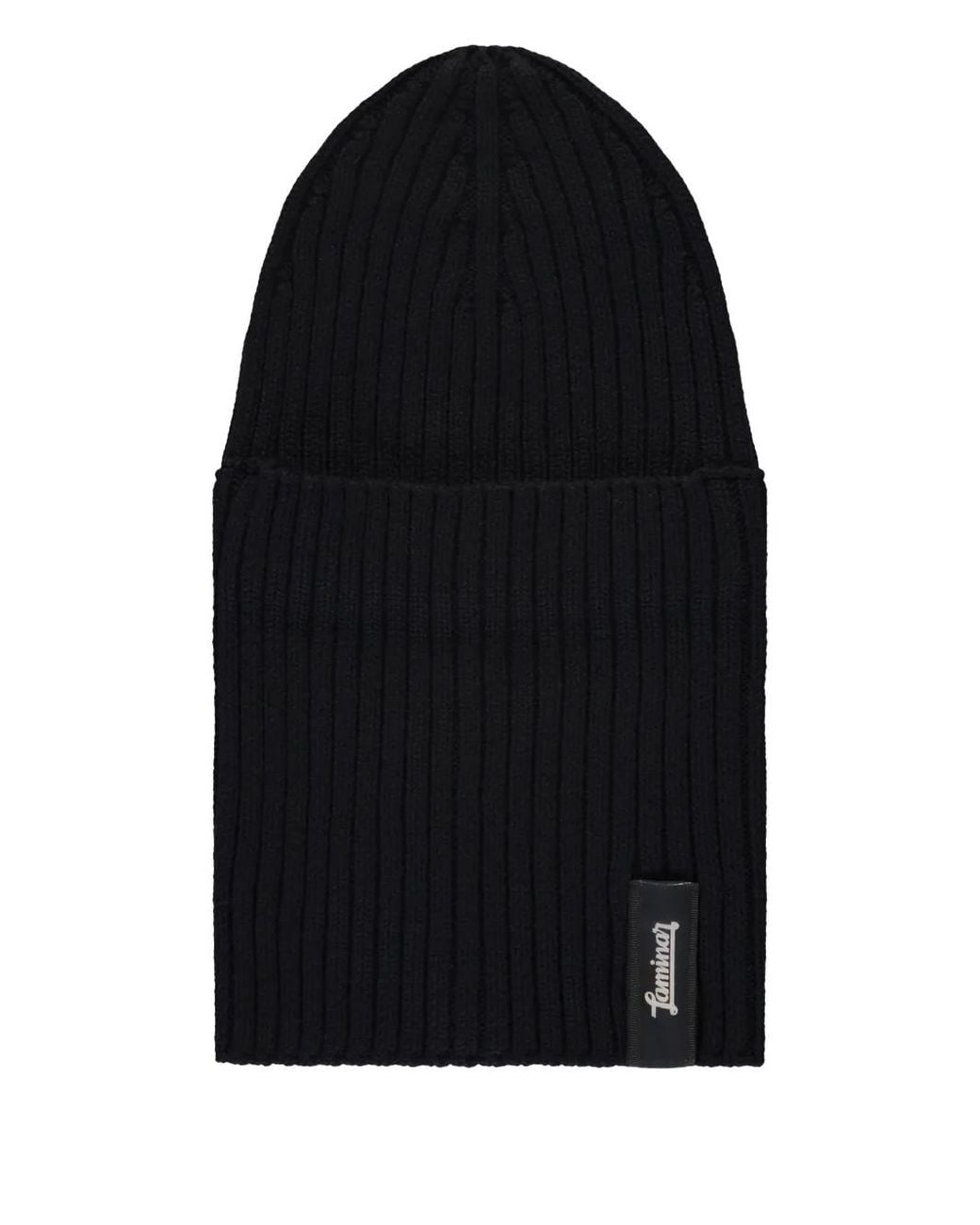 Laminar Black Knit Balaclava Hat