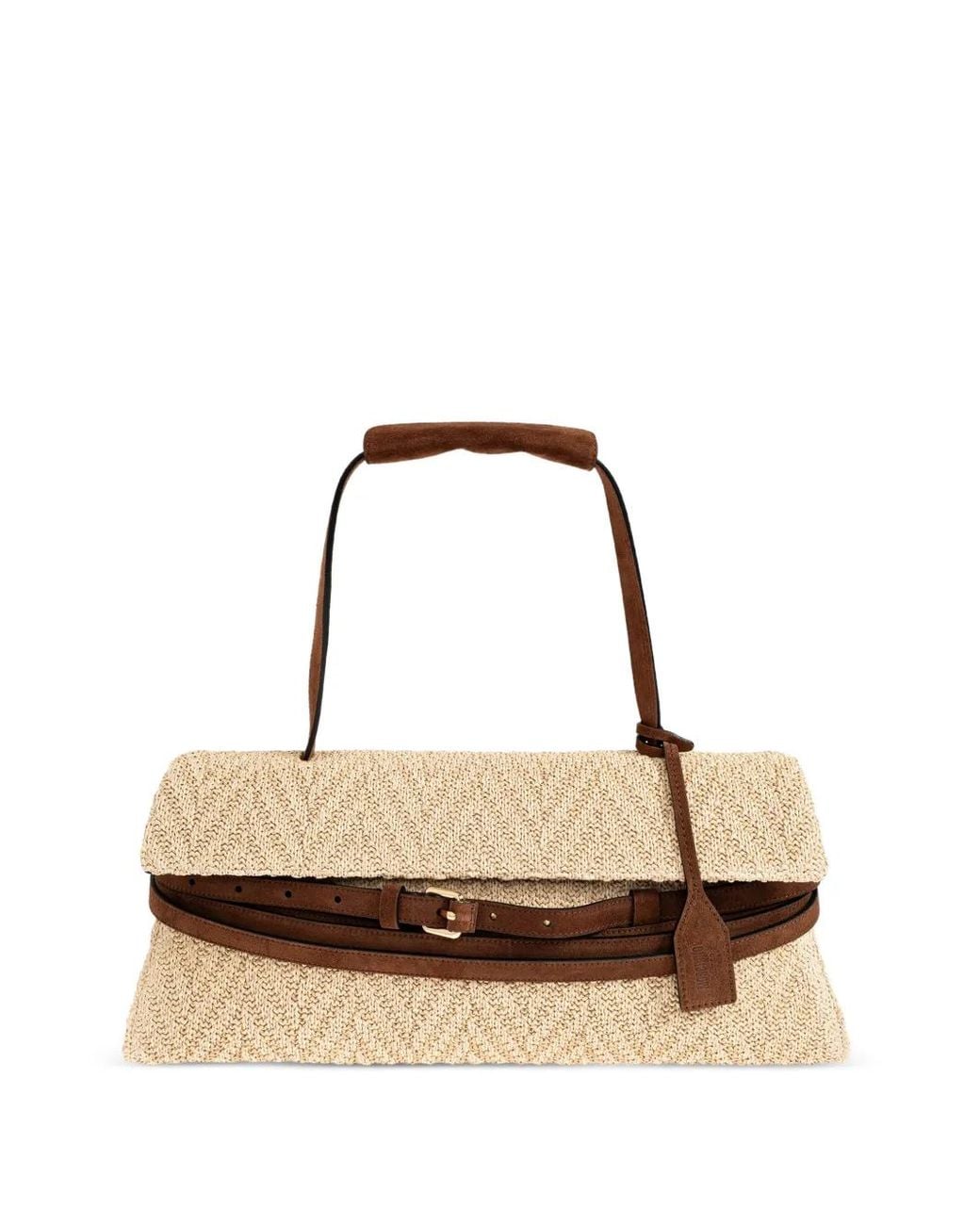 Moschino Natural Sac Cabas À Détail De Ceinture