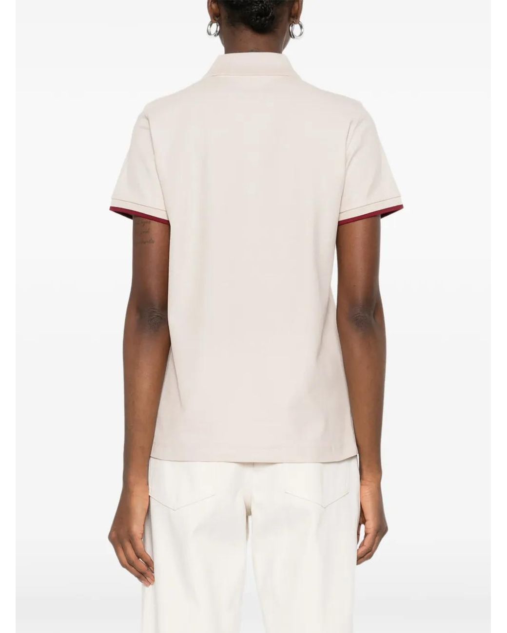 Moncler Natural Logo Cotton Polo Shirt