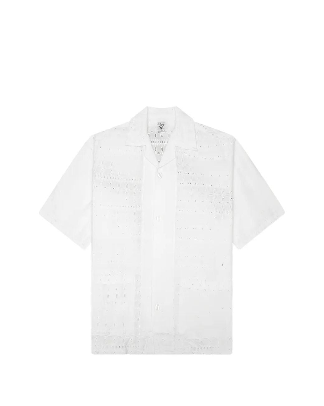 South2 West8 White Cabana Eyelet-Embroidered Shirt for men