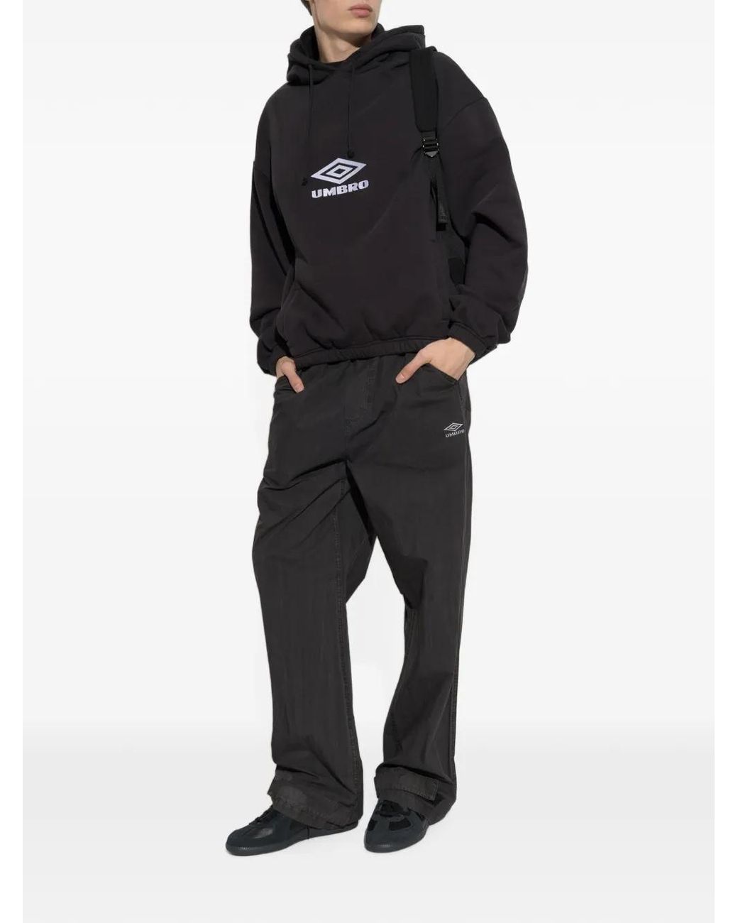 Umbro Black Logo-Print Drawstring Hoodie for men