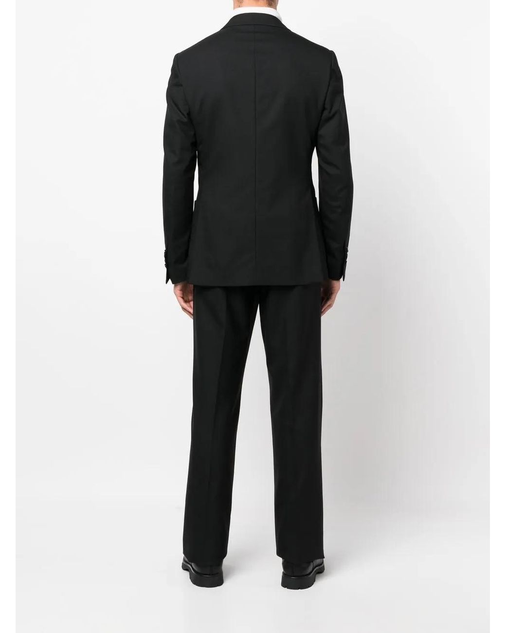 Lardini Black Single-Breasted Wool Suit for men