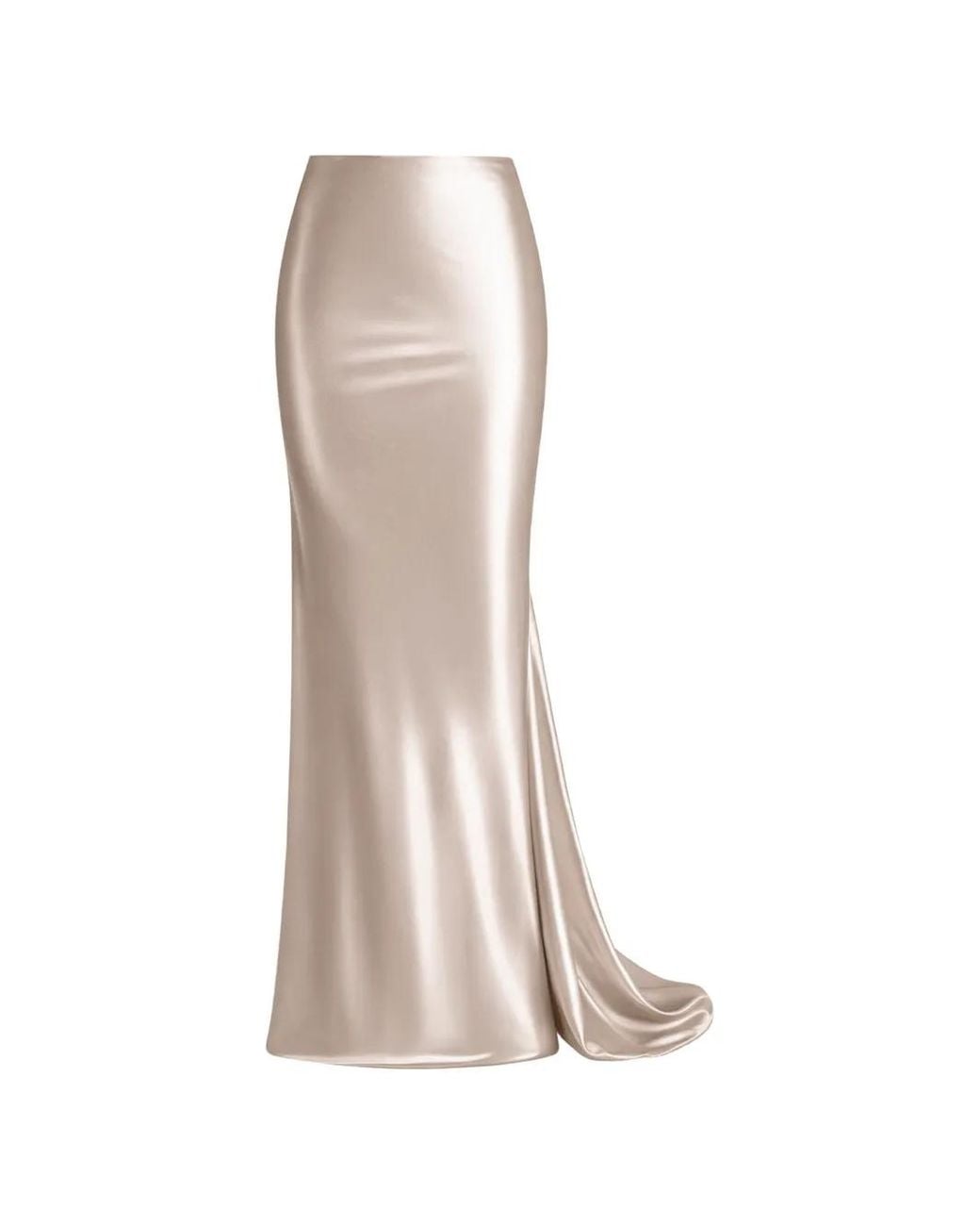 ALEXIA & ANTONIA White Bias-Cut Maxi Skirt