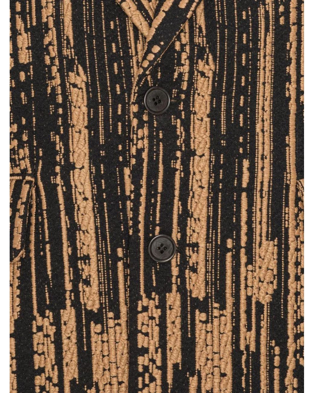 Henrik Vibskov Brown Buttoned Striped Jacket