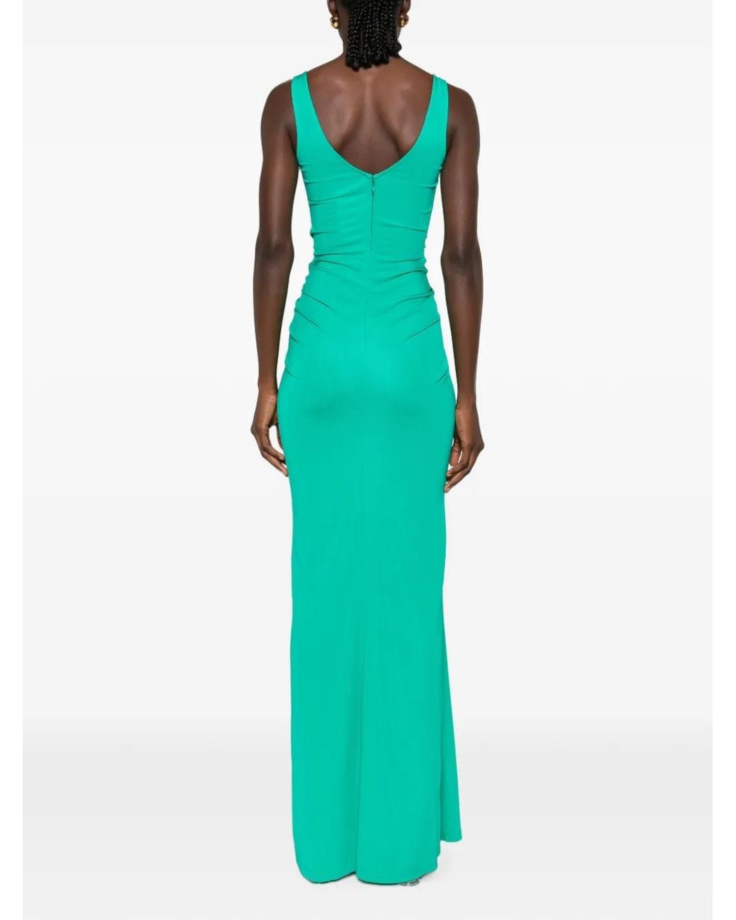 Christopher Esber Green Draped Maxi Dress