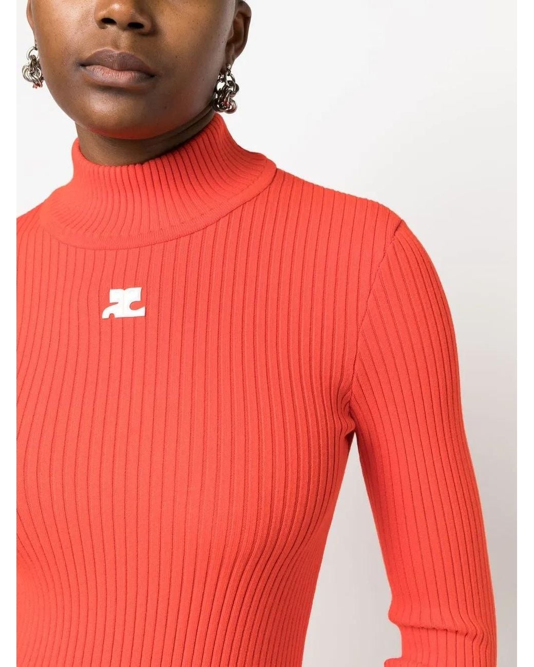 Pull À Patch Logo Courreges en coloris Red