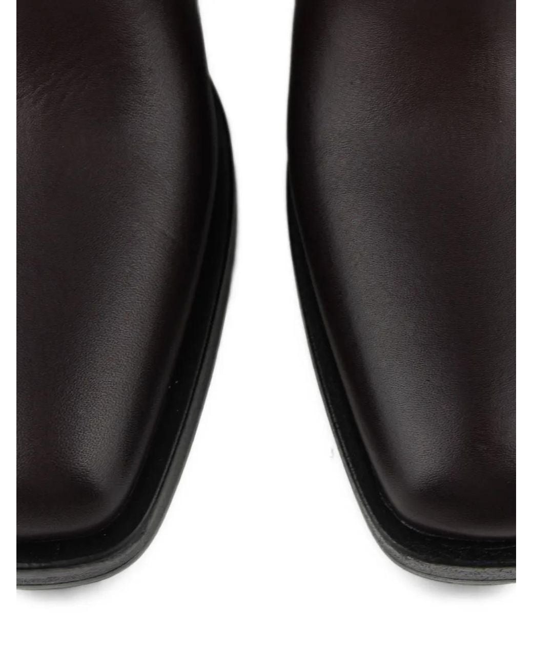 Elena Iachi Black Square-Toe Leather Boots