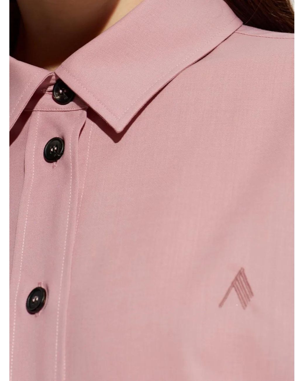 The Attico Pink Diana Shirt With Logo