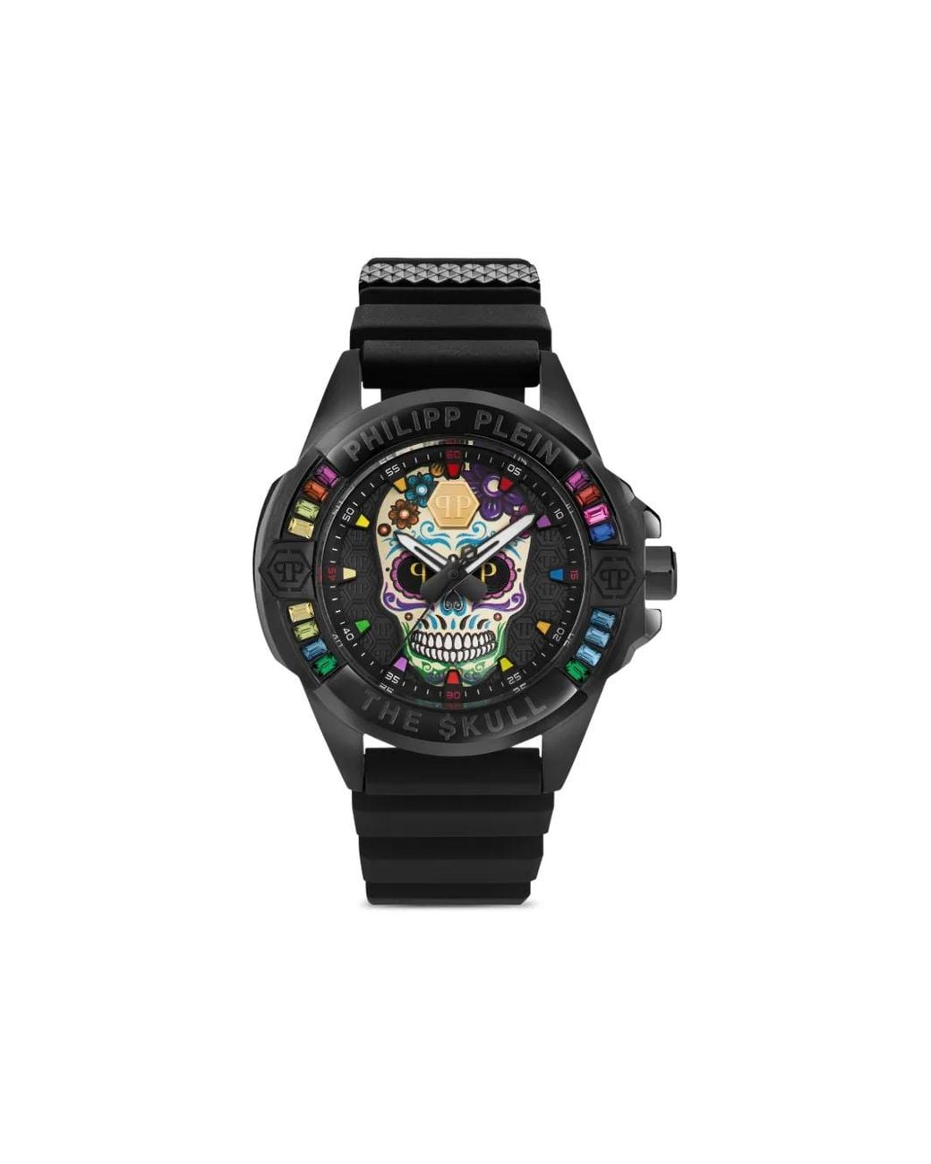 Philipp Plein Black The Kull Skull Watch 44Mm for men