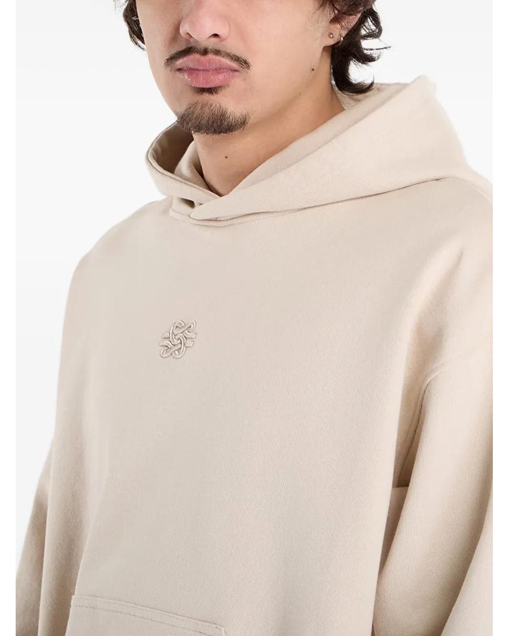 Filling Pieces White Embroidered-Logo Hoodie for men