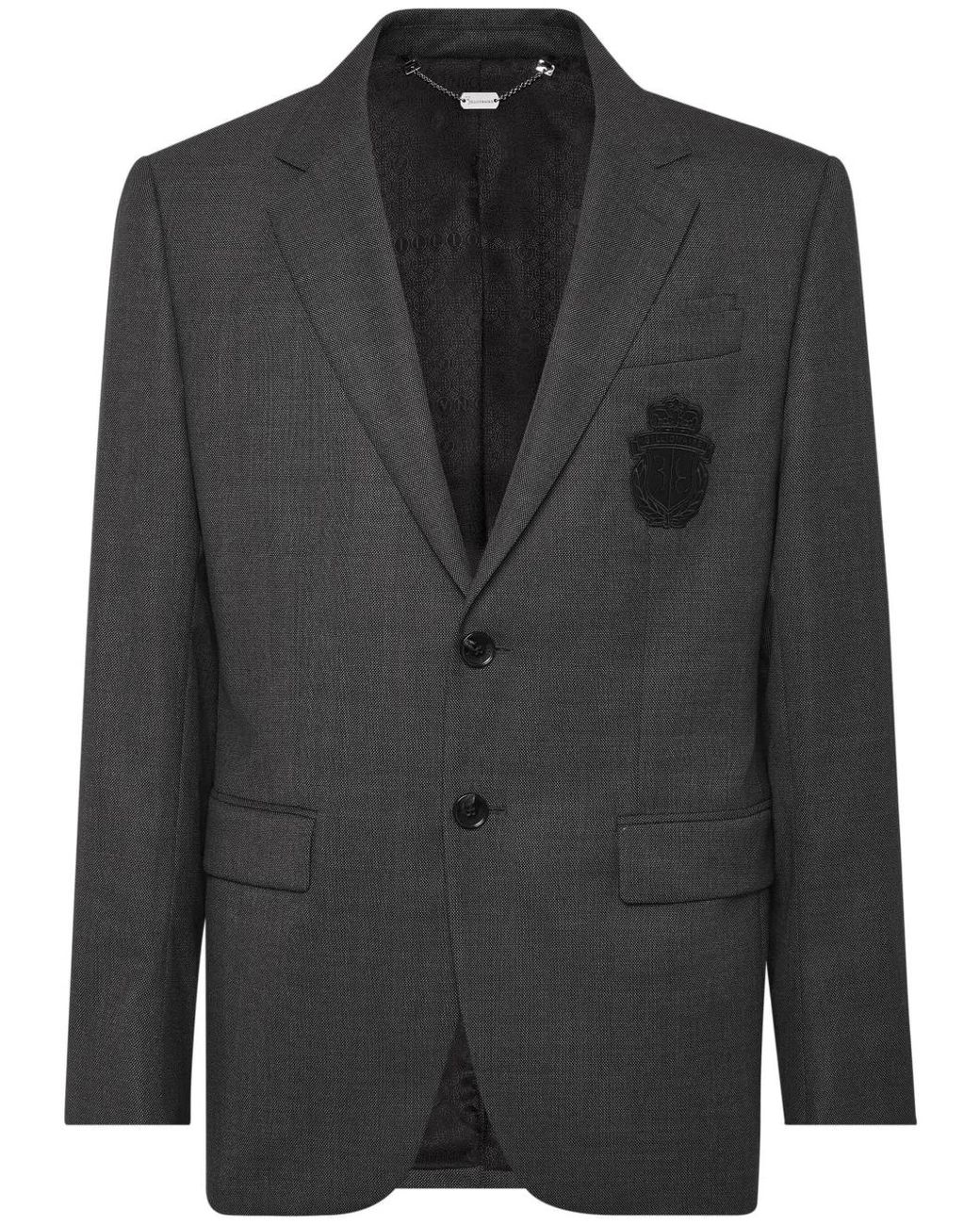 Billionaire Black Single-Breasted Blazer for men