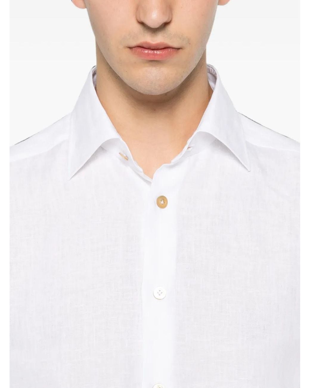 Kiton White Long-Sleeve Shirt for men