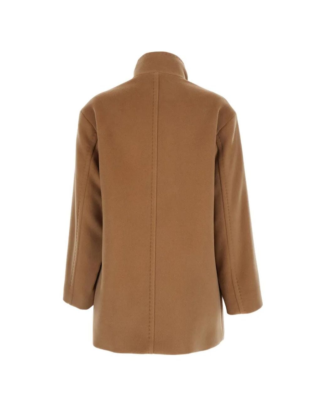 Max Mara Brown Double-Breasted High-Neck Jacket