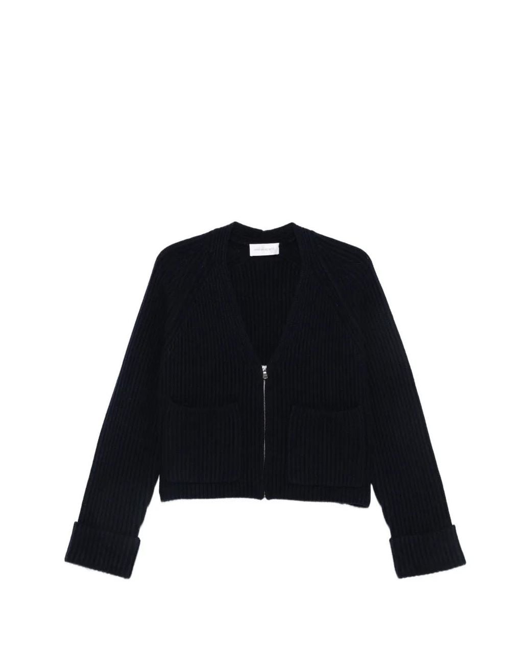Christian Wijnants Black Kavari Ribbed-Knit Zip-Up Cardigan