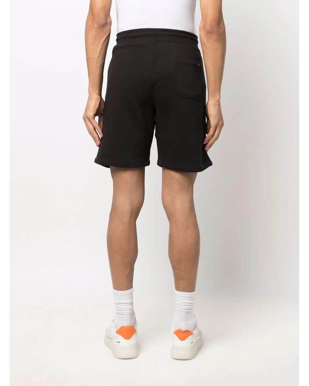 Tommy Hilfiger Black Drawstring-Waist Cotton-Blend Track Shorts for men