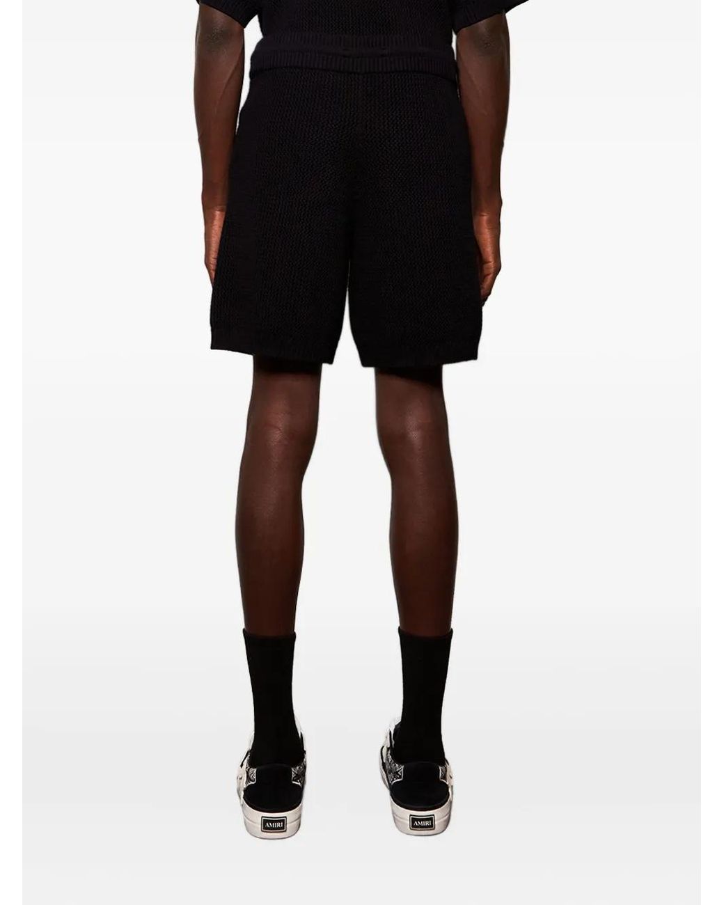Amiri Black Crochet Mesh Shorts for men