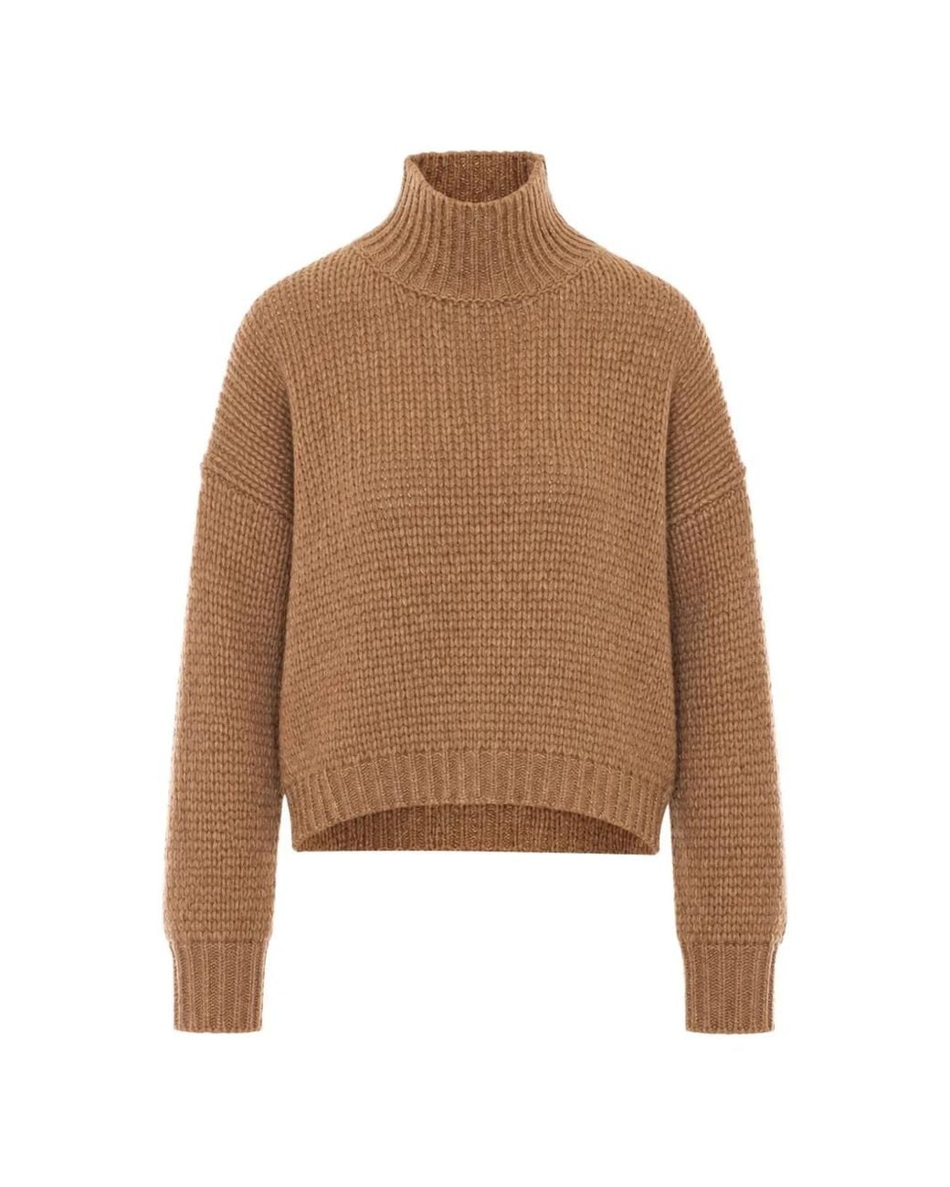 Roberto Collina Brown Ribbed-Knit Roll-Neck Sweater