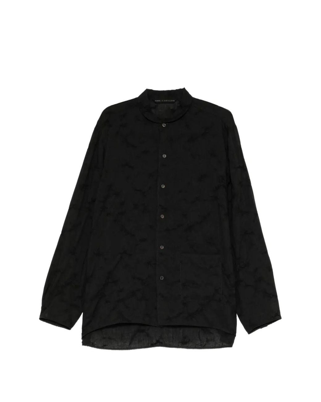 Forme D'expression Black Fil-Coupé Round Neck Shirt for men