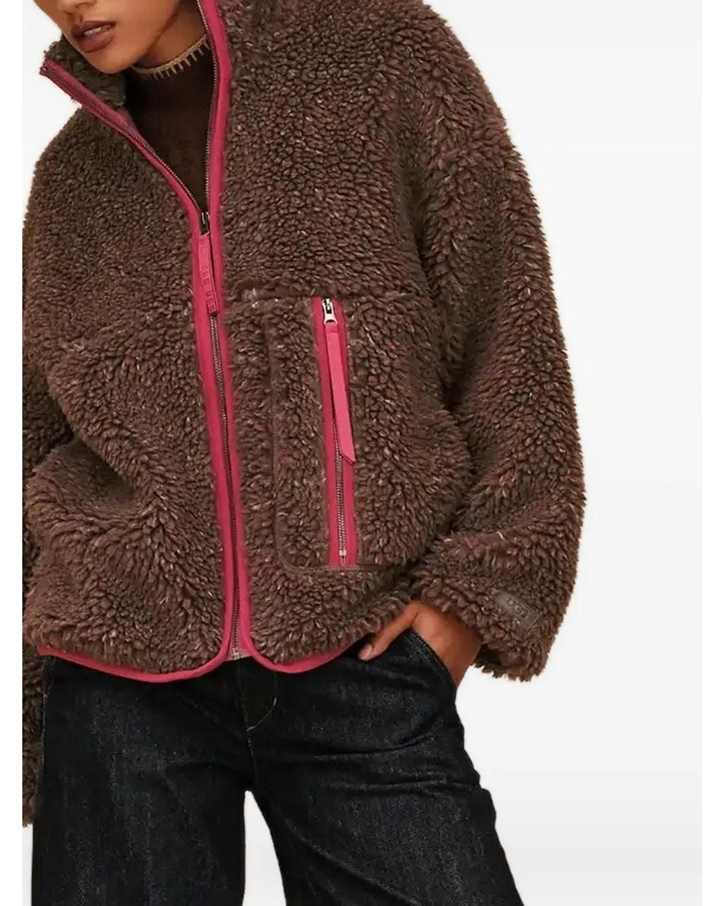 Ugg Red Marlene Confetti Shearling Jacket
