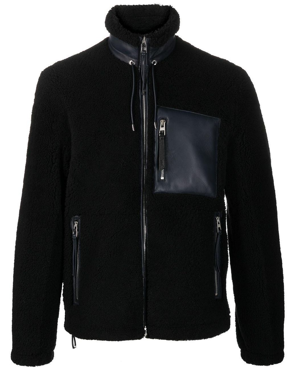 Loewe Leather-pocket Shearling Jacket in Black for Men - Lyst