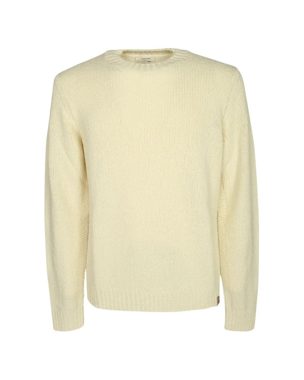 Jacob Cohen Natural Chunky-Knit Crew-Neck Sweater for men