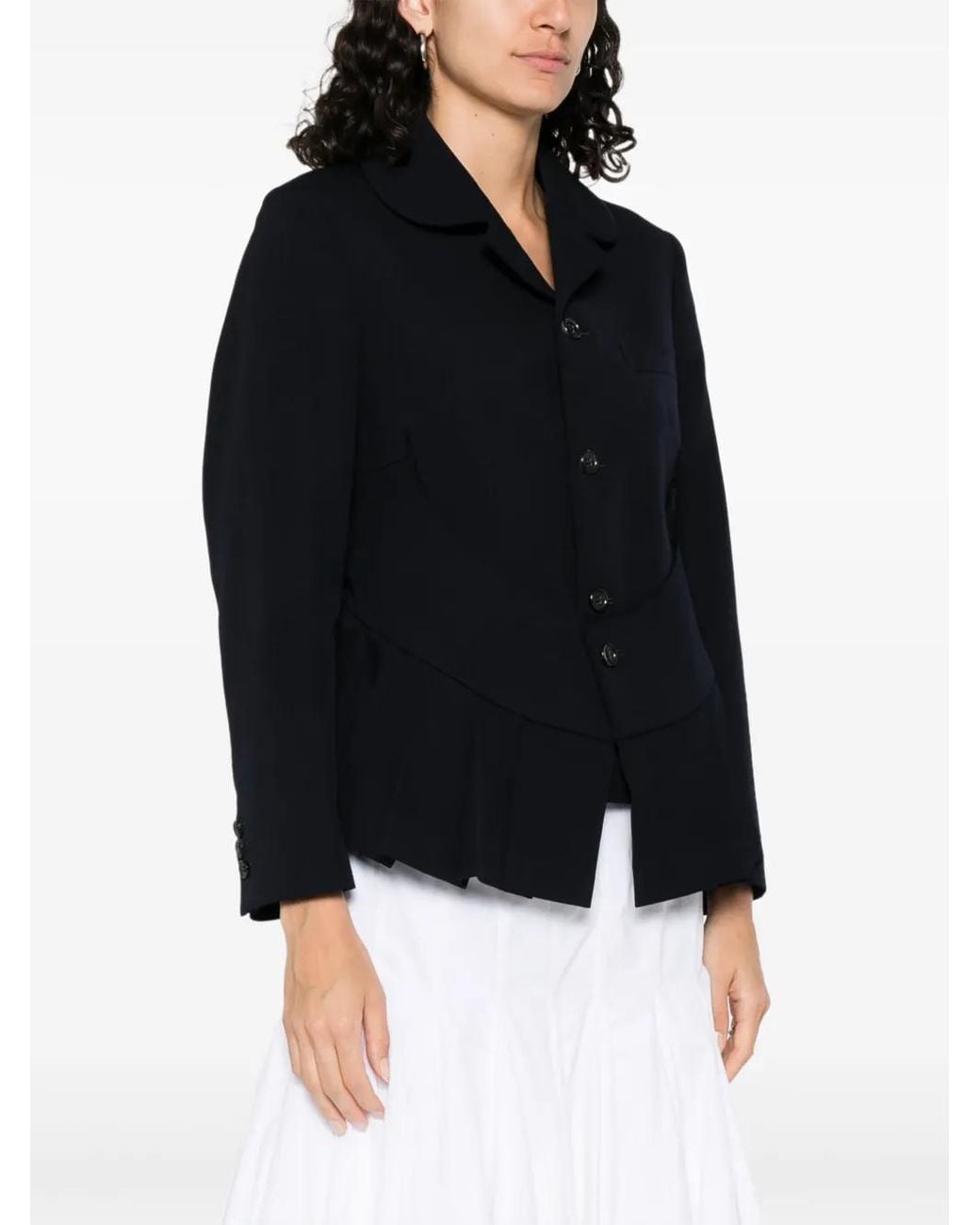 Comme des Garçons Blue Single-Breasted Blazer