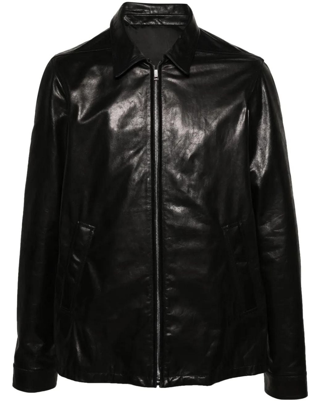 Rick Owens Leren Jack in het Black voor heren