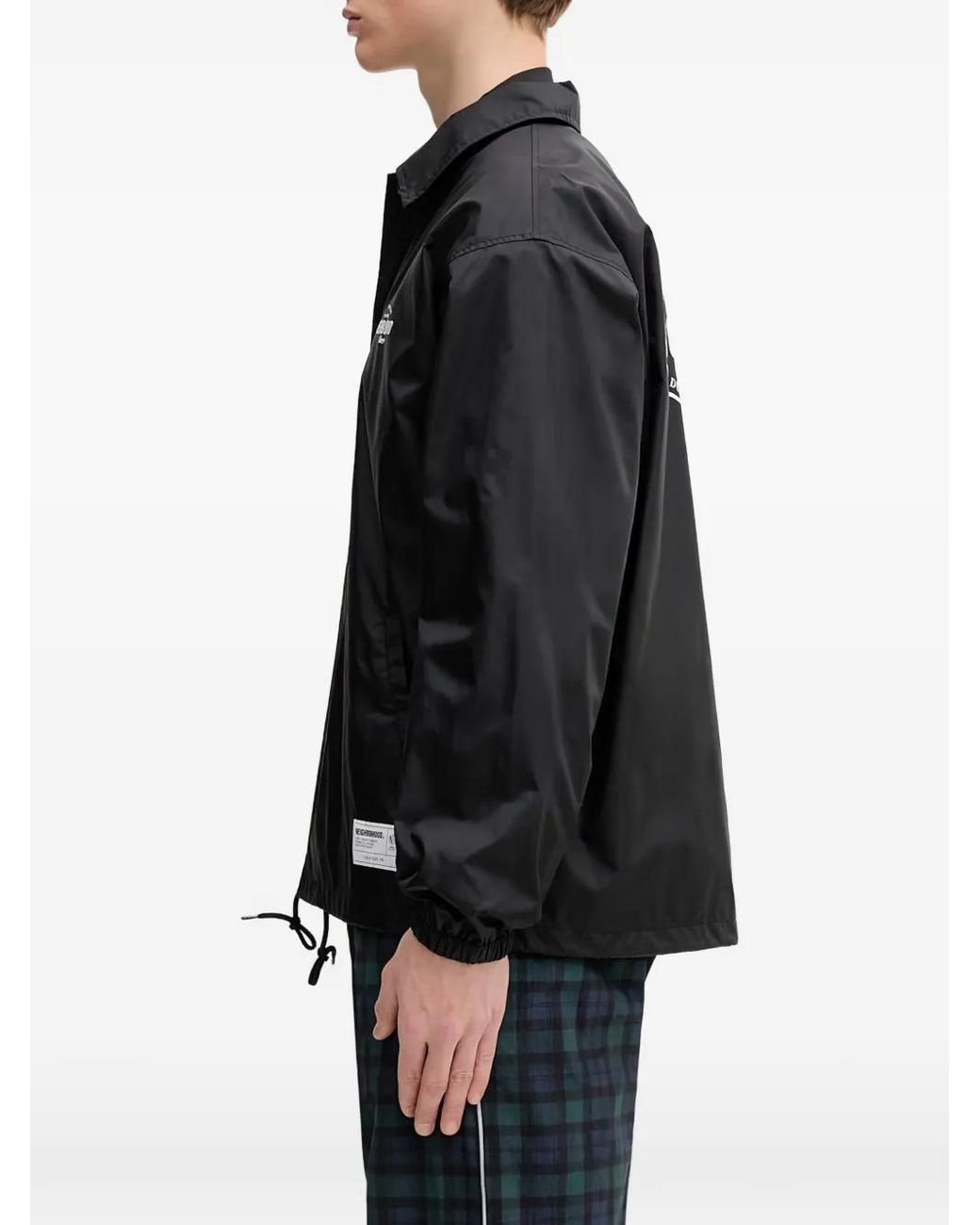 Neighborhood Black Logo-Print Drawstring Jacket for men