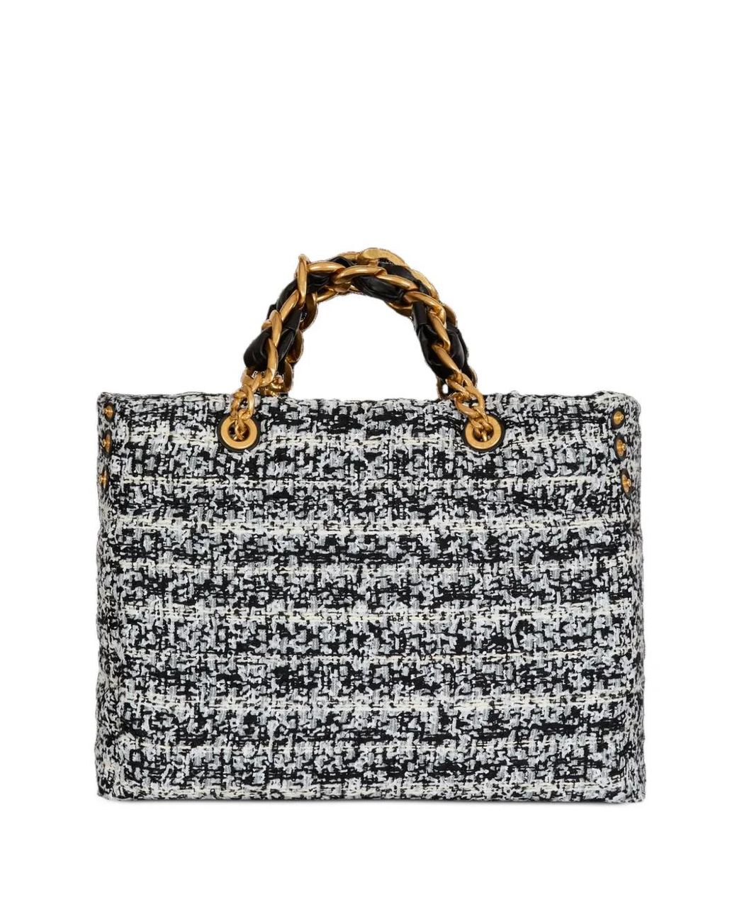 Balmain Blue 1945 Soft Tweed Tote Bag