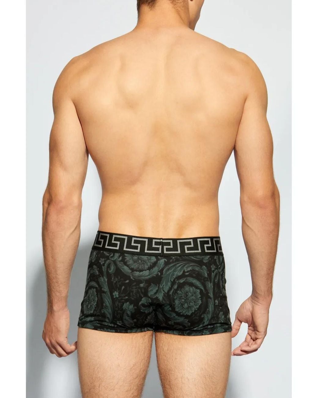 Versace Black Patterned Boxer Shorts for men