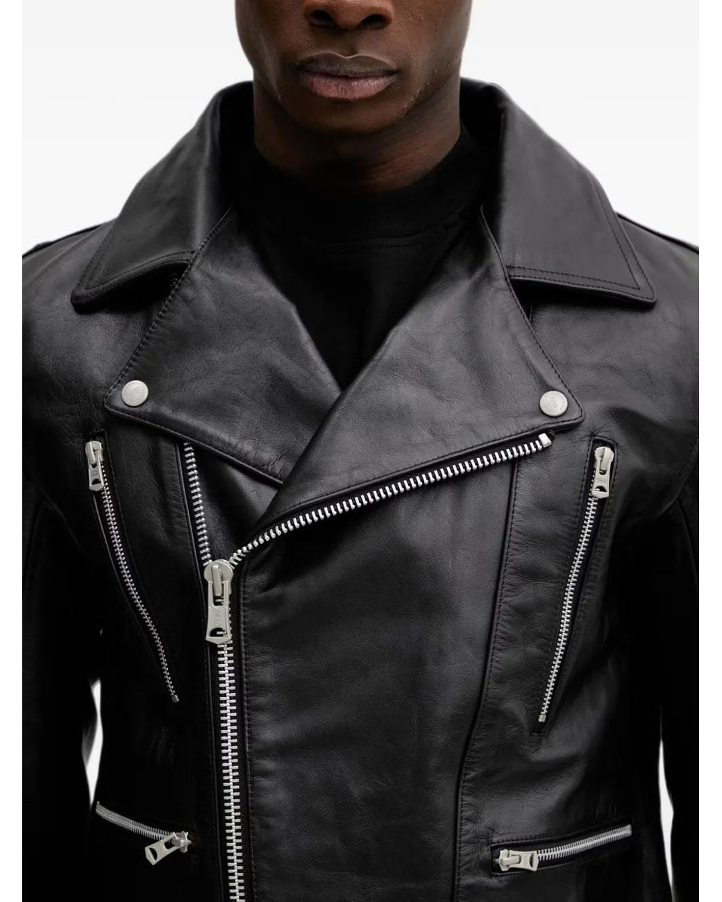 Neighborhood Black Biker Leather Jacket for men