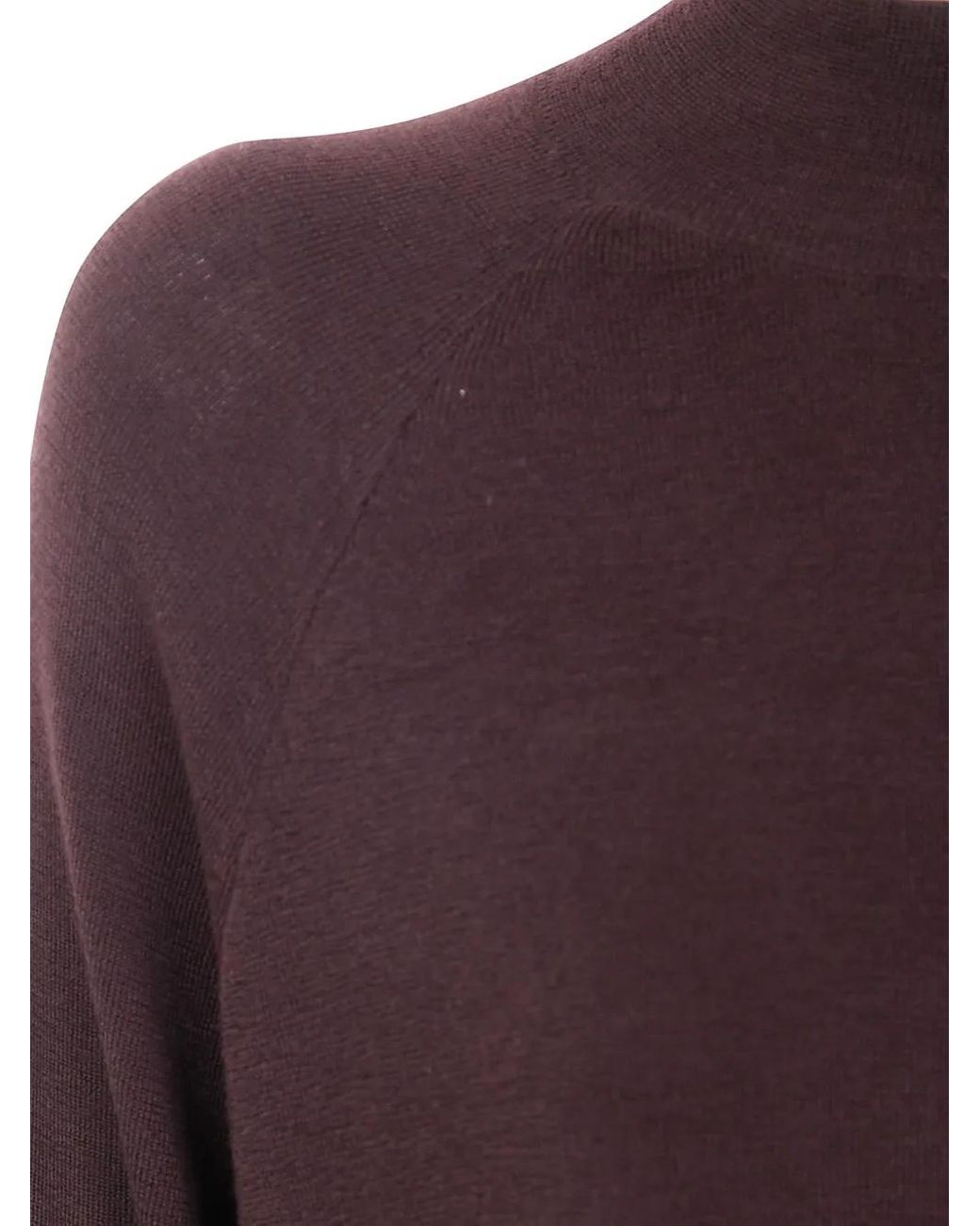 Aspesi Purple Raglan-Sleeve Wool Sweater
