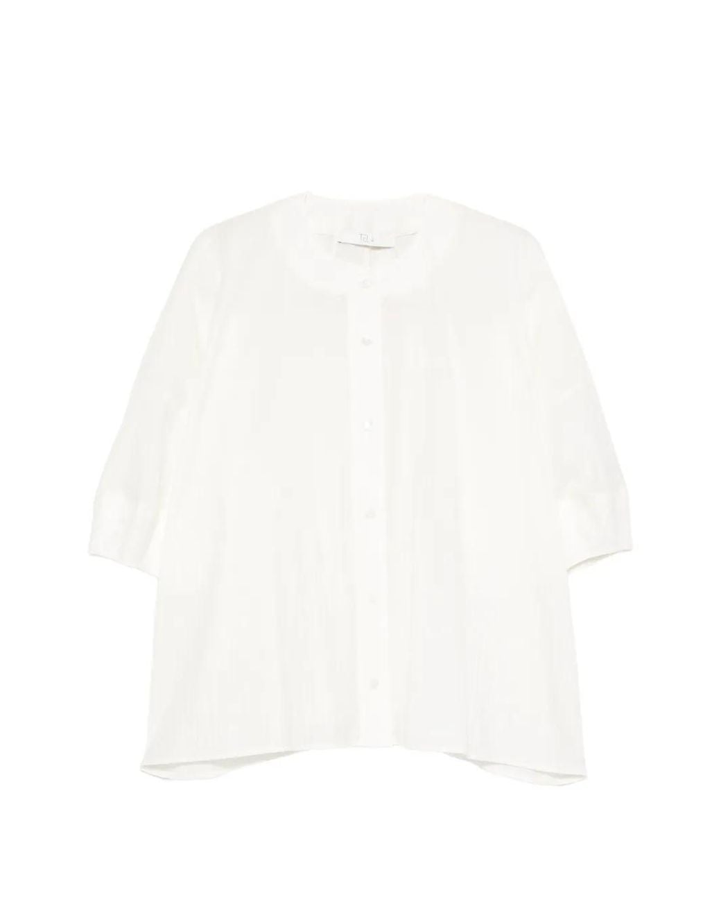 Tela White Button-Up Texture Shirt