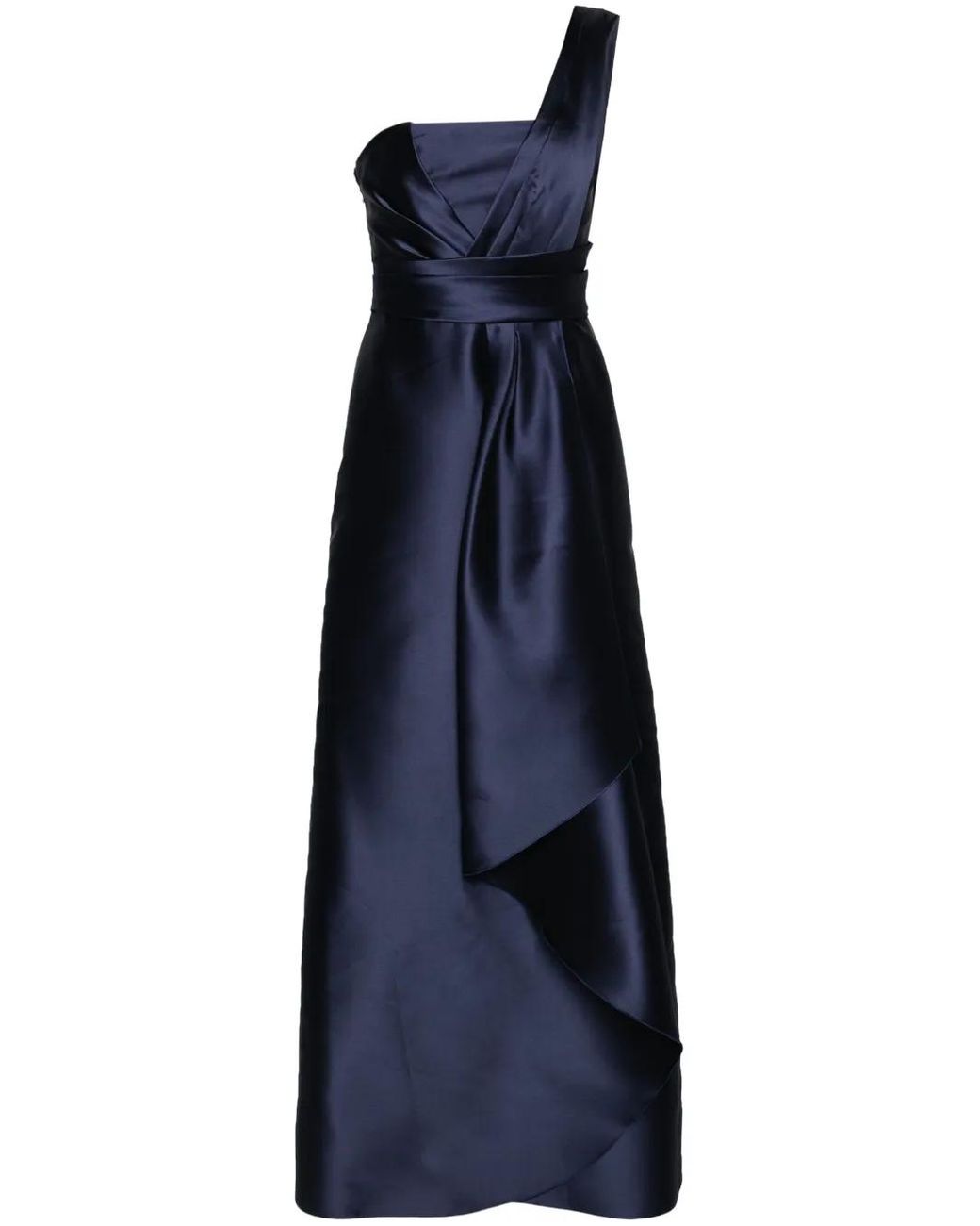 Alberta Ferretti Blue Mikado Maxi Dress