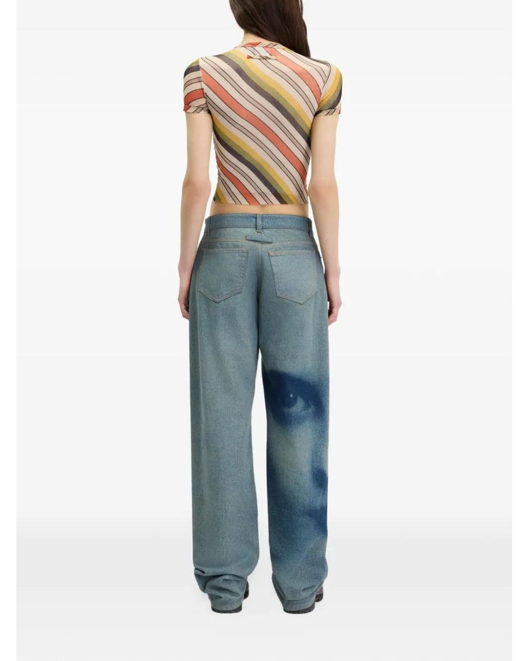 Jean Paul Gaultier Blue The Face Denim Jeans