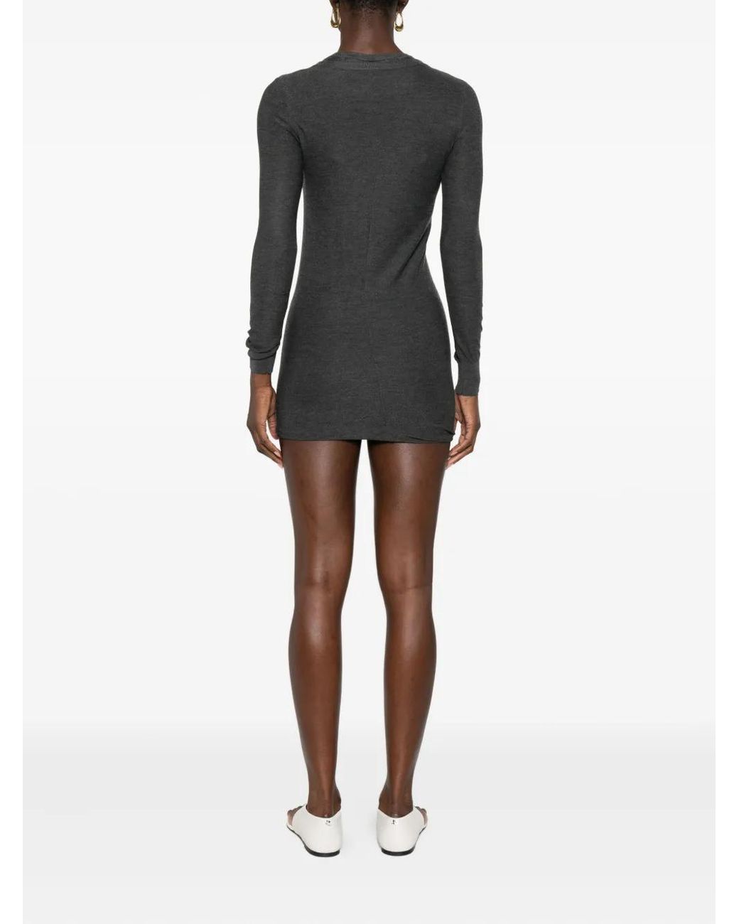 AYA MUSE Gray Geknöpftes Eira Minikleid