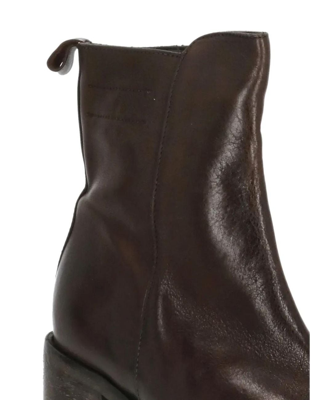 Moma Brown Leather Ankle Boots