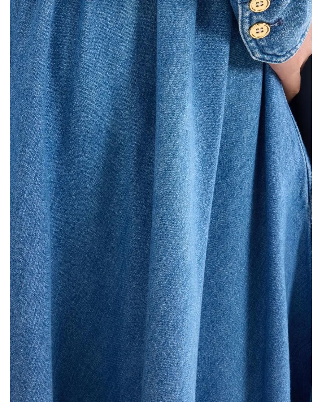 Patou Blue Jupe Longue Trapèze À Boutonnière