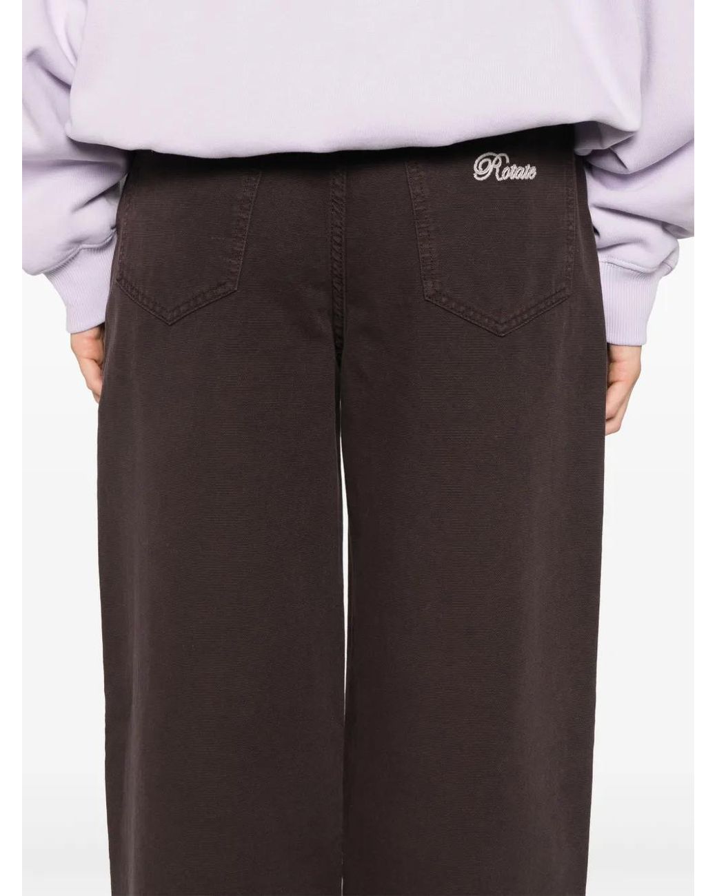 ROTATE BIRGER CHRISTENSEN Gray Wide-Leg Trousers