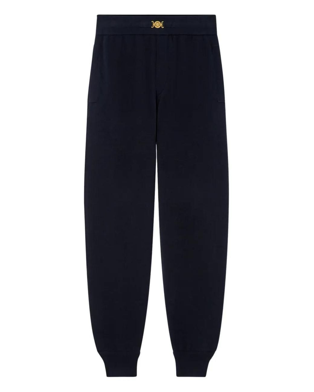 Versace Blue Cashmere-Cotton Knit Sweatpants for men