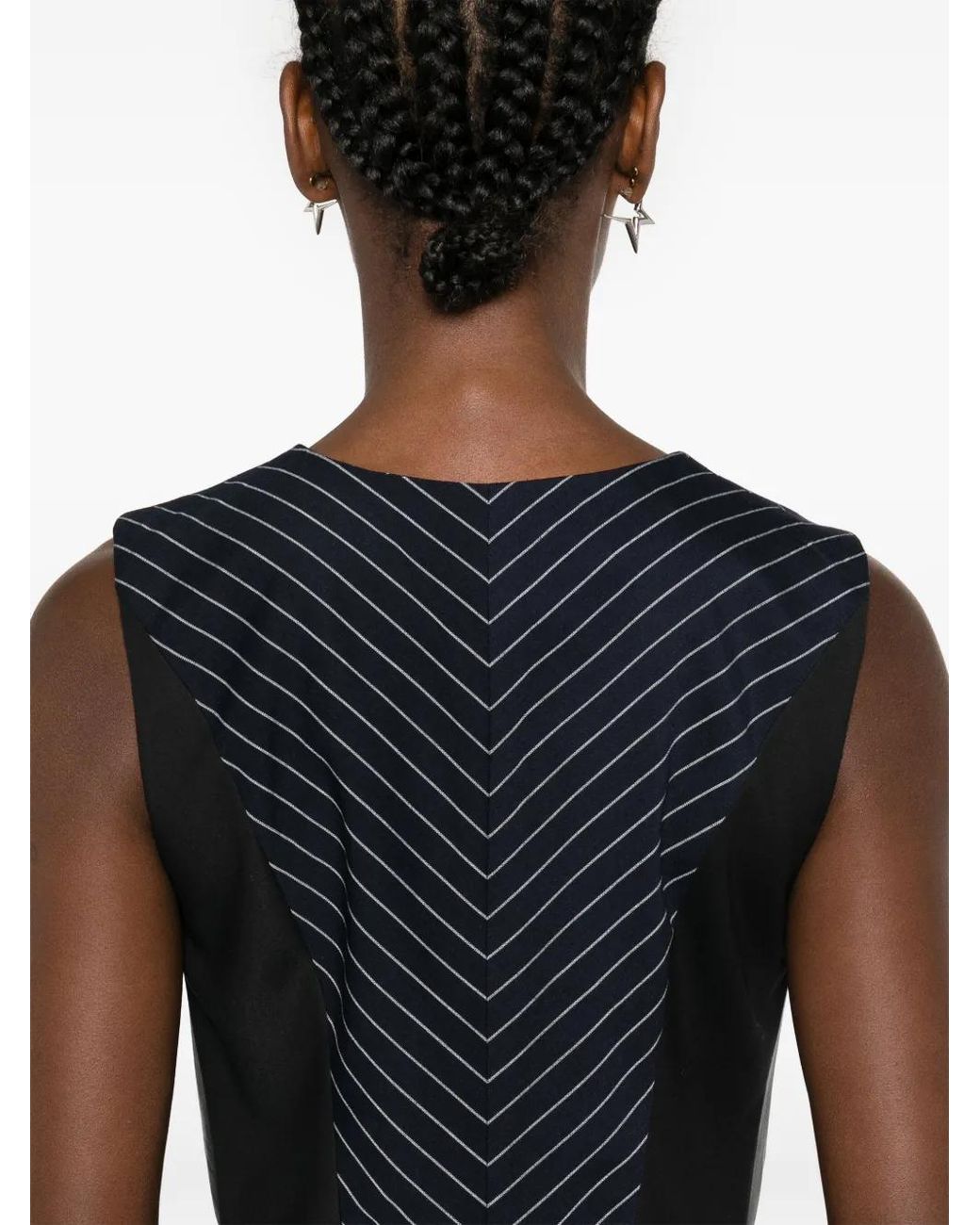 MITILIANE COUTURE Black Panelled Zipped Vest
