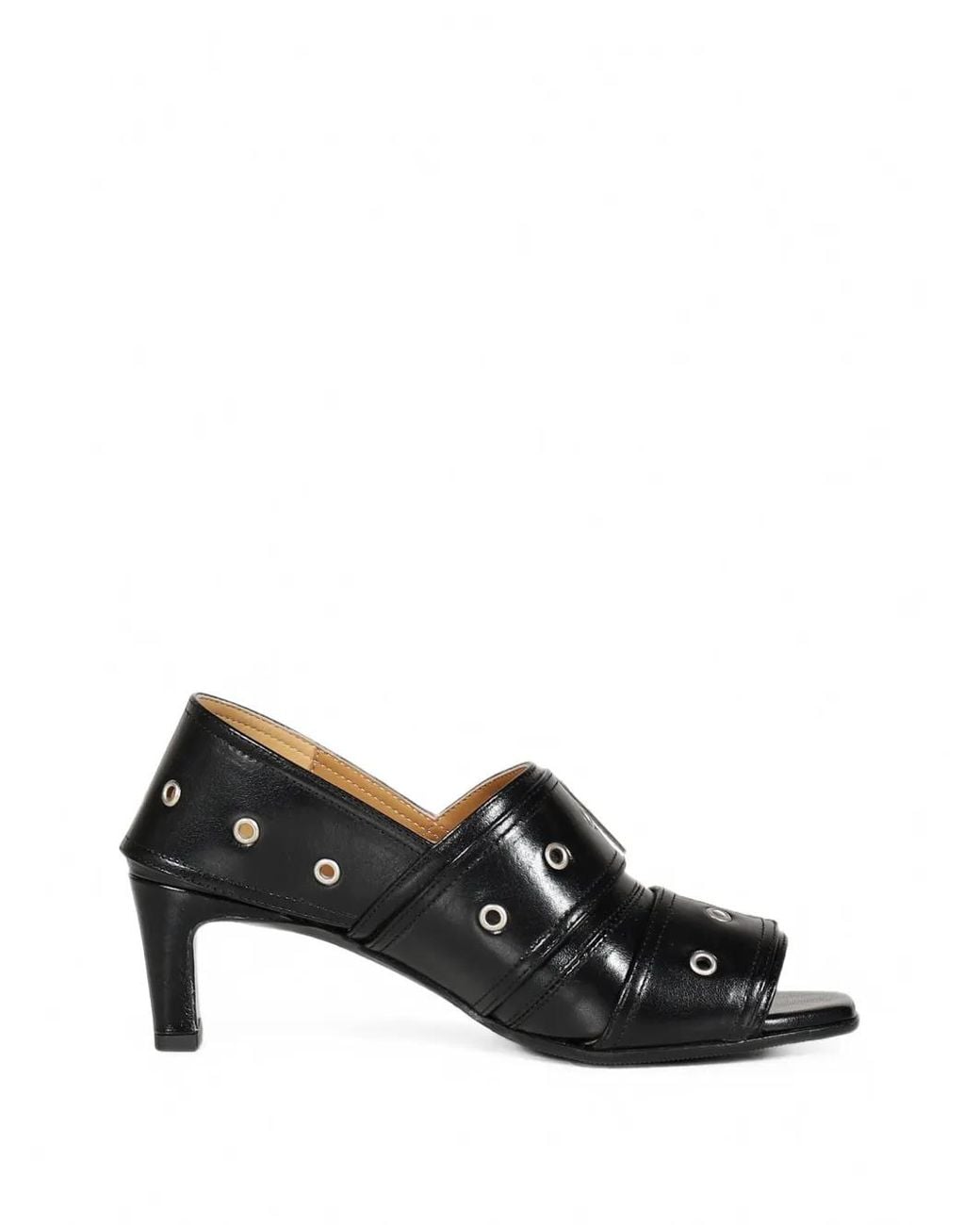 Our Legacy Black Belt Buckled-Strap Heeled Sandals